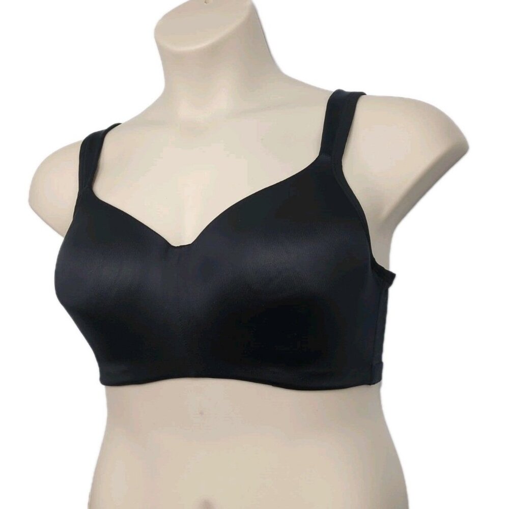 Cacique Lane Bryant Womens Bra Satin Full Coverage No Wire Size 40G Black